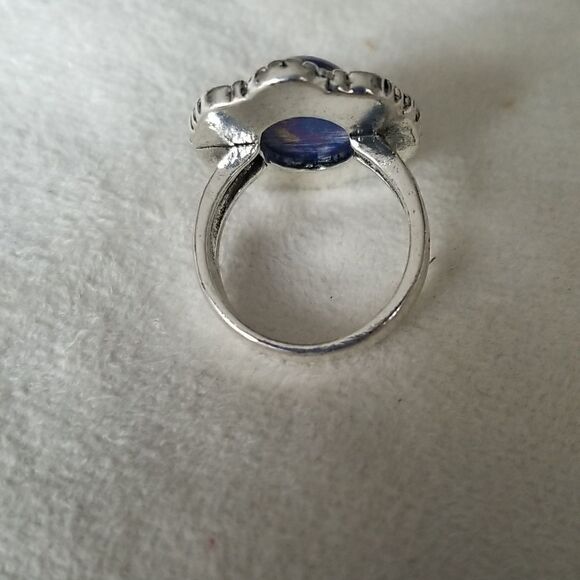 Purple vintage style silver tone band size 9 - Picture 5 of 11